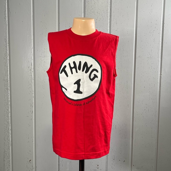 *NWT Universal Studios Kid's Dr. Seuss Thing 1 Muscle Tee Sz S - Picture 1 of 11